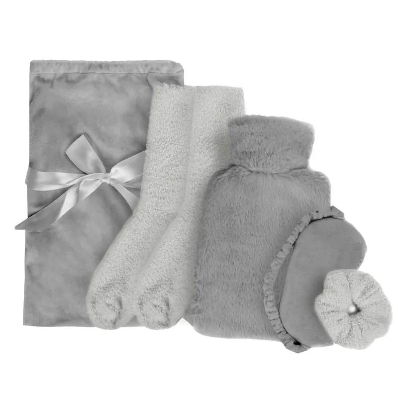 Cosy Fleece Winter Hot Water Bottle 5PC Gift Set - OHS