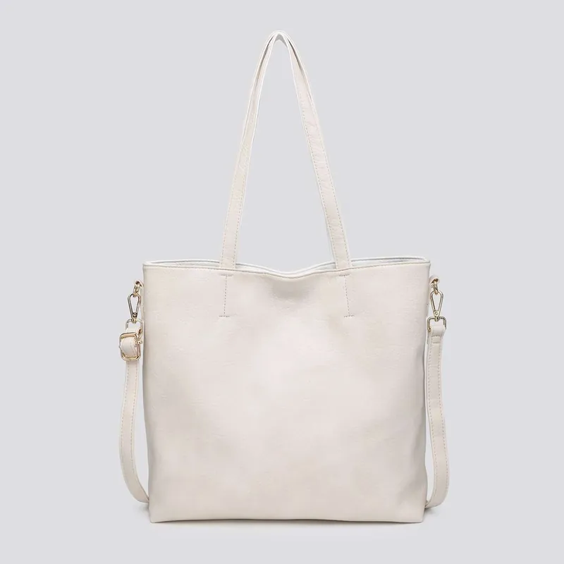 2in1 Large Handle Resersable Tote Bag with Crossbody Purse Handbag - Kitise