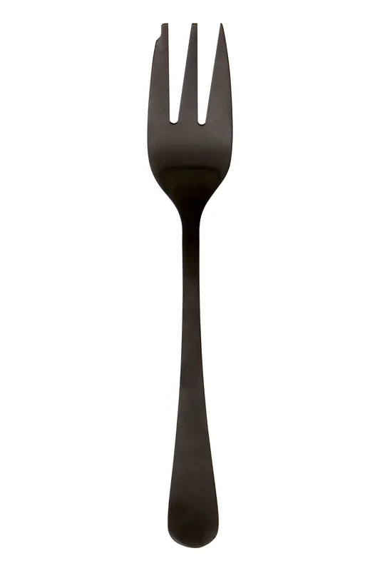 Modern Retro Set of 6 Cake Forks, Sleek Stainless Steel Dessert Forks with Matte Black Finish - Orsina