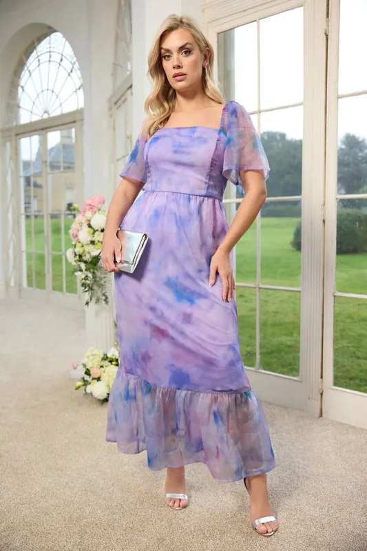 Abstract Organza Maxi Dress - Yours