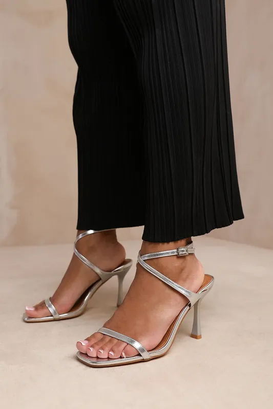 Milena' Wide Fit Cross Over Strap Barely There High Heels - Where's That From