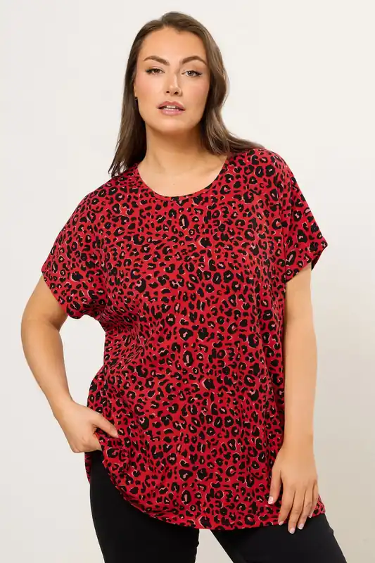 Leopard Drop Shoulder Top - Yours