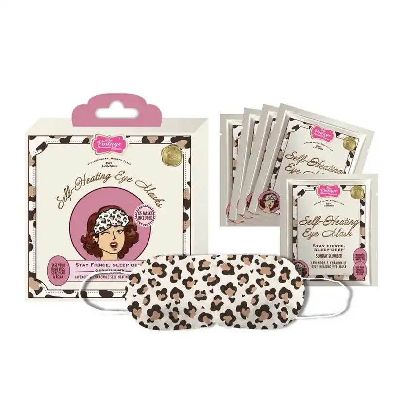 Self-Heating Eye Masks Gift Set 5 Pack Leopard Print
