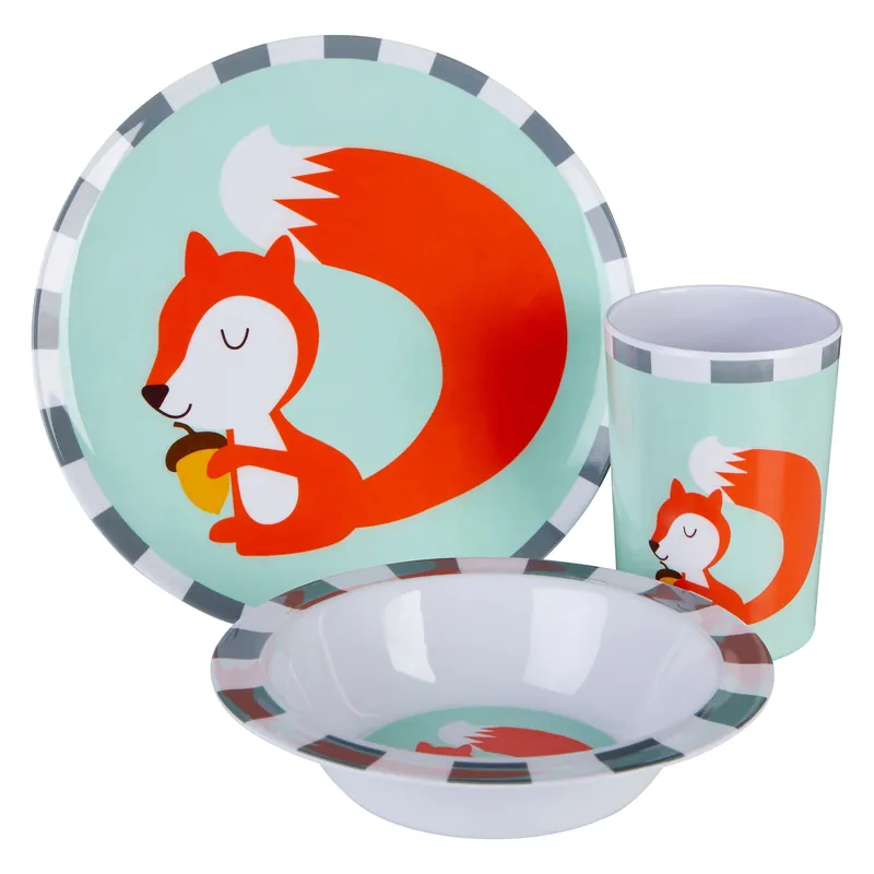 Vibrant Kids Susie Squirrel Dinner Set, Durable Children Dining Set, Compact Susie Squirrel Dining Set - Orsina