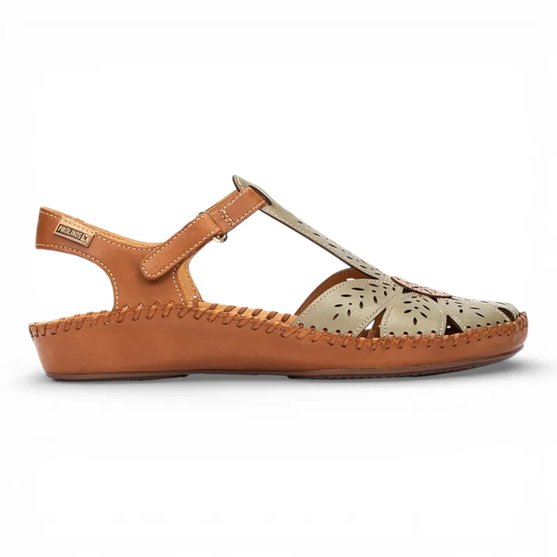 Pikolinos Leather Cushioned Wedge Sandal Shoes - P-Vallarta