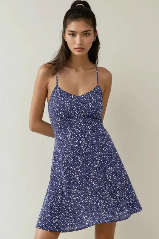 Flower Pattern Mini Dress - Hiccup