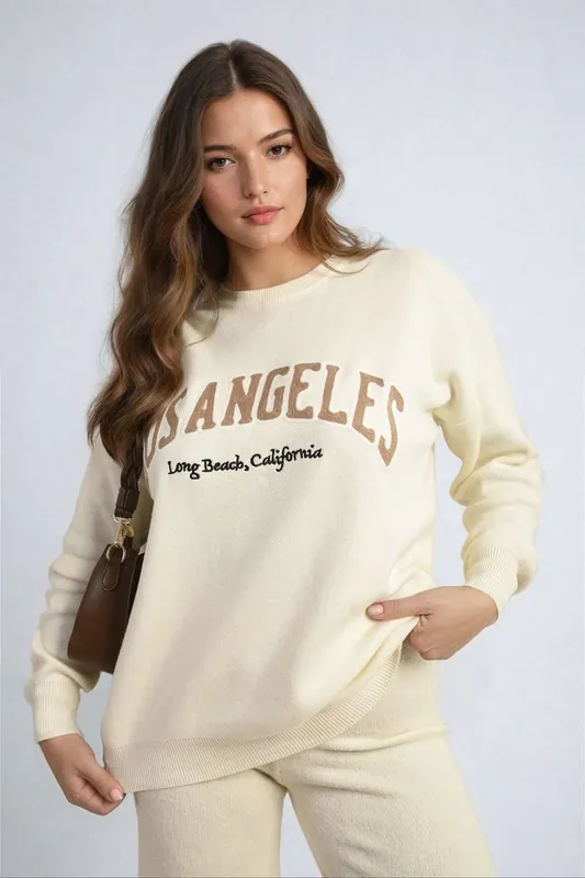 Dorothy Los Angeles Graphic Long Sleeve Knitted Jumper - IKRUSH
