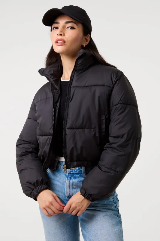 Black Puffer Jacket - Pink Vanilla