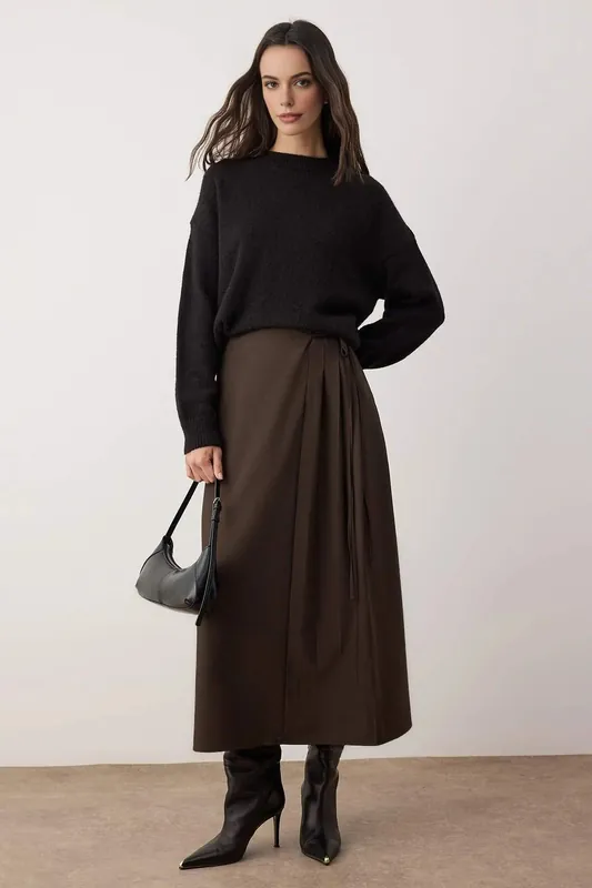 A-Line Woven Maxi Skirt