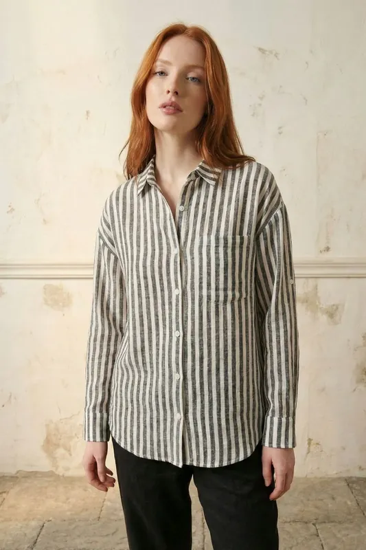 Striped Cotton Poplin Shirt - MyFashion