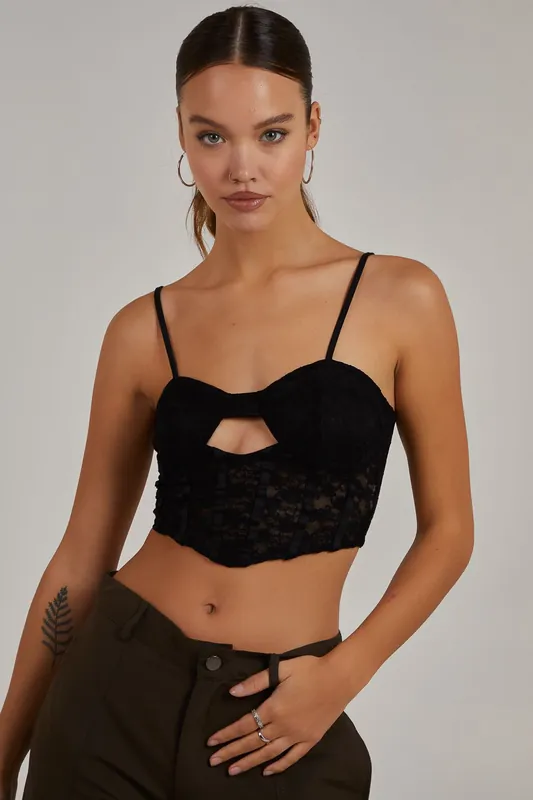Cut Out Corset Top - Pink Vanilla