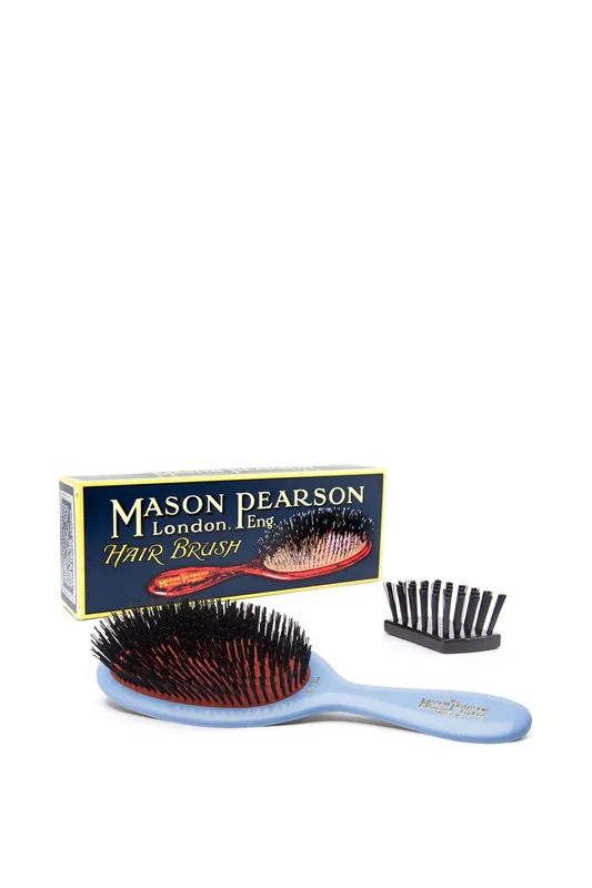 Medium Pure Bristle Hair Brush Blue - Mason Pearson