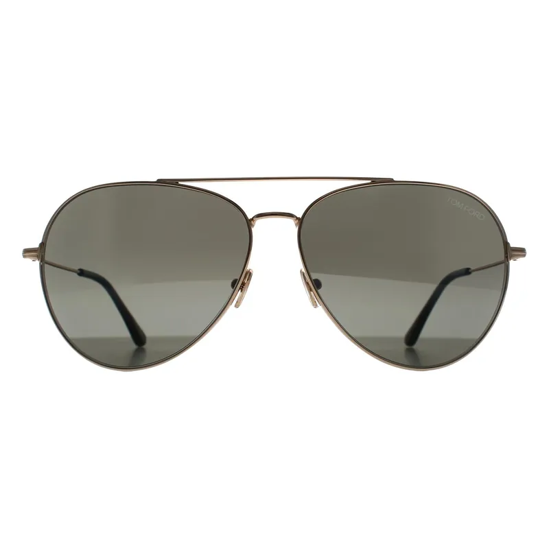 Aviator Shiny Rose Gold Smoke Grey Dashel FT0996 - Tom Ford