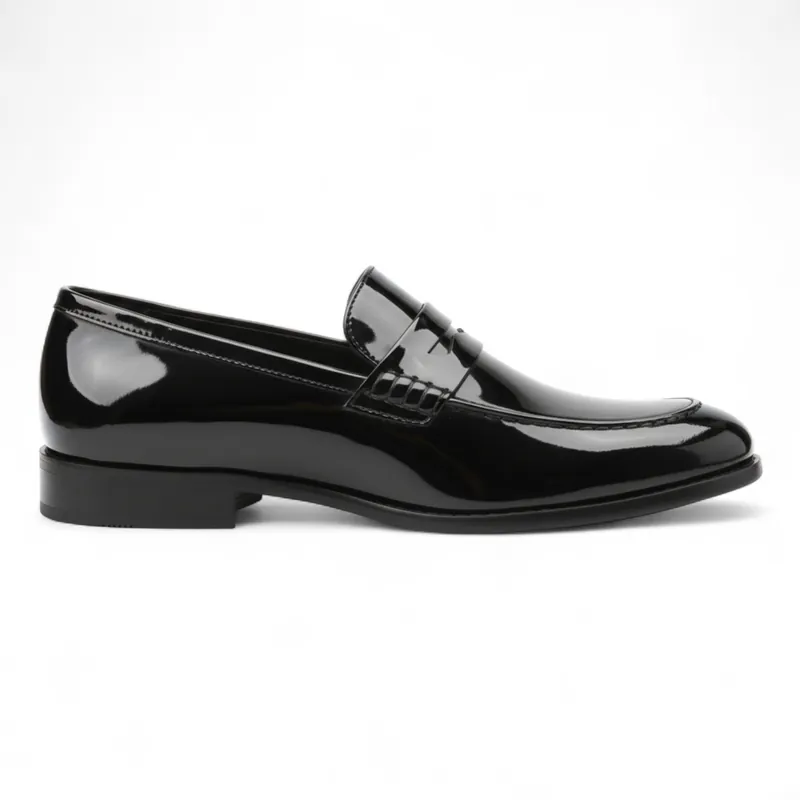 Patent Faux Leather Formal Penny Loafers -N1033