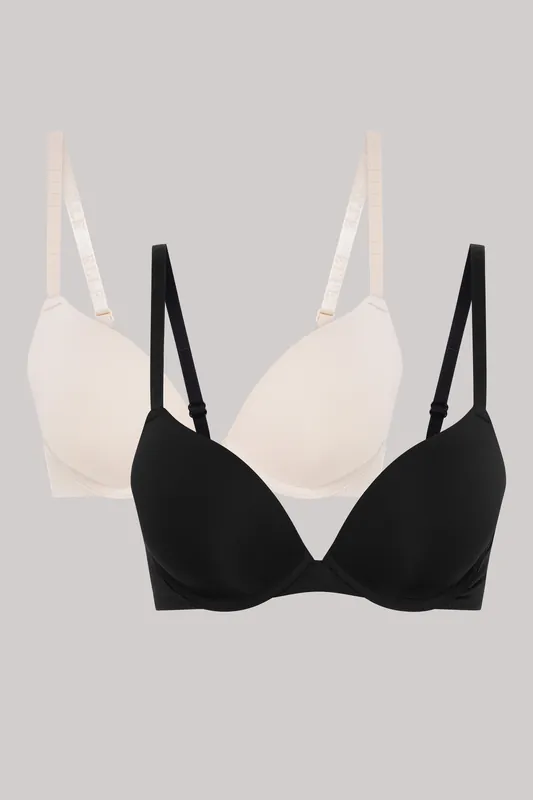Multi Pack (2) Padded Smooth Bra Branded Strap - ELLE