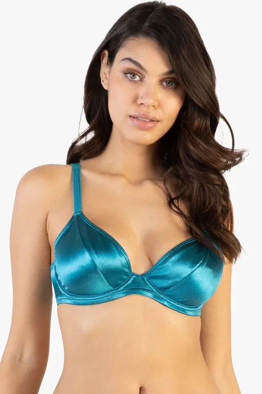 Shine Wired Plunge Bikini Top Fuller Bust Exclusive - Wolf & Whistle