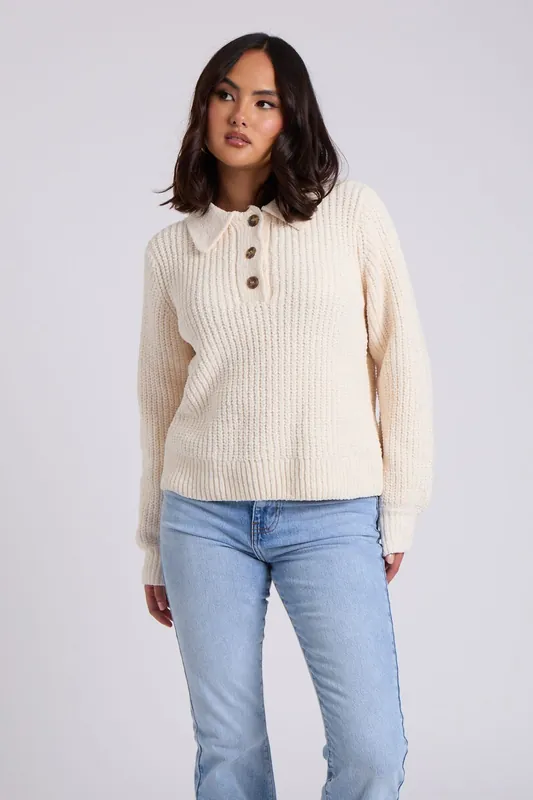 Chenille Button Front Jumper - Urban Bliss