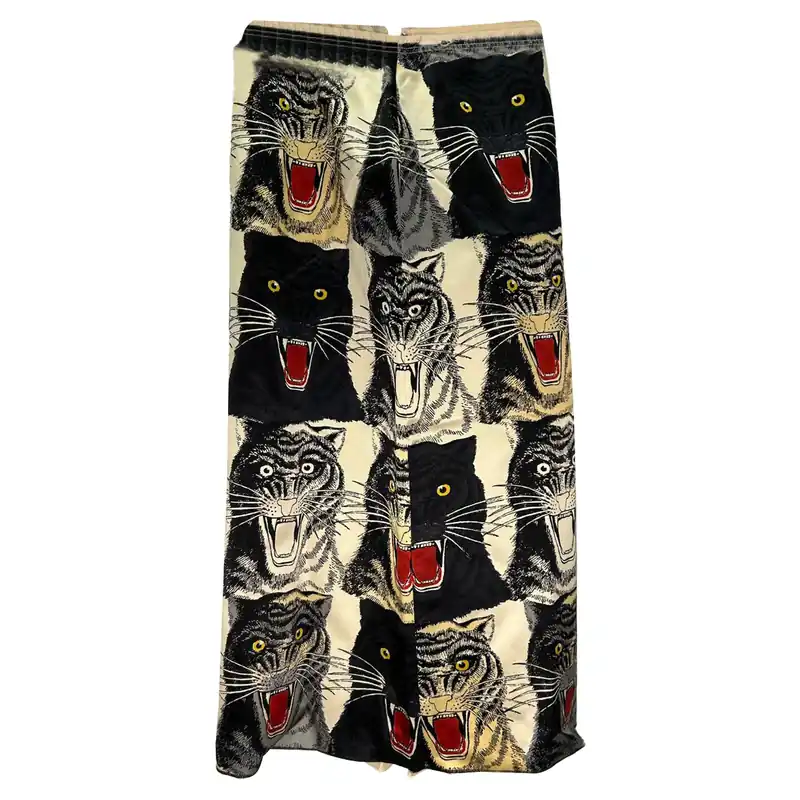 Preloved 2017 Tiger Head Skirt in Multicolor Silk - Gucci