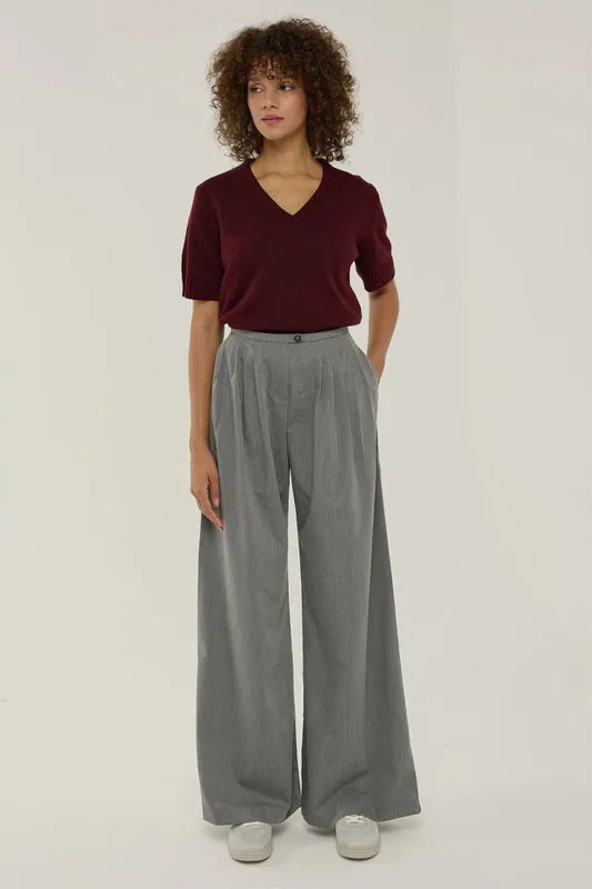 Pleated Wide Leg Trousers - Hiccup