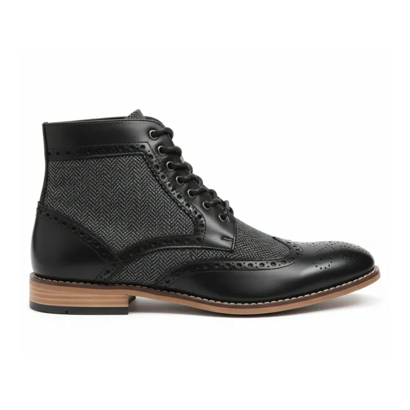 Wingtip Brogue Ankle Boots Leather Lined Chukka Dress Shoes - TruClothing