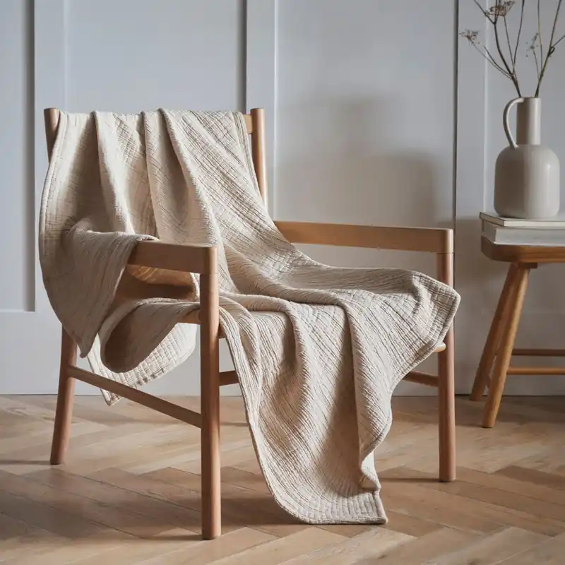 Aalborg 100% Cotton Textured Throwover Bed Throw Blanket 150 x 200 cm - Portfolio Home