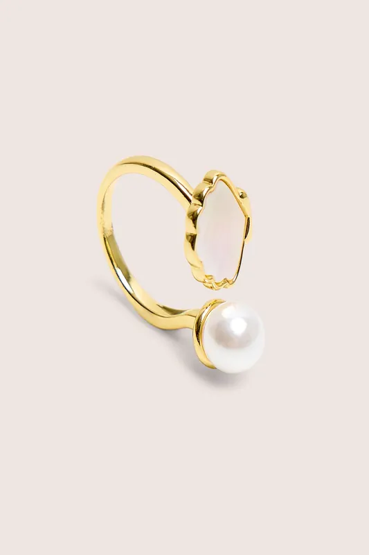 Adjustable Pearl Ring - Public Desire