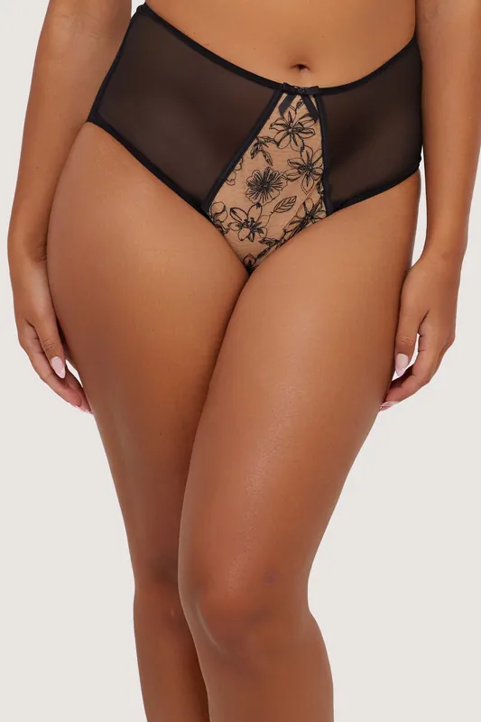 Olivia Contrast Embroidery High Waist Brief - Playful Promises