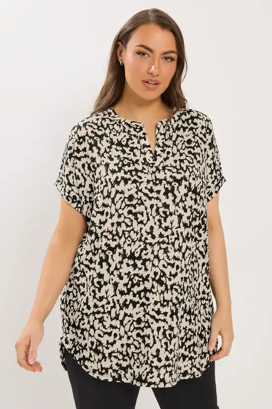 Abstract Print Notch Neck Top - Yours