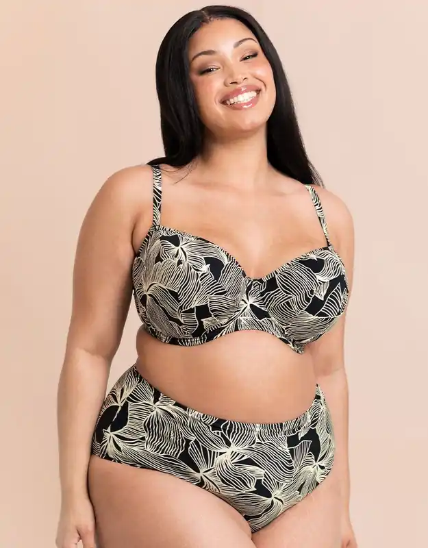Ripple Reef Balcony Bikini Top Underwired Padded - Curvy Kate