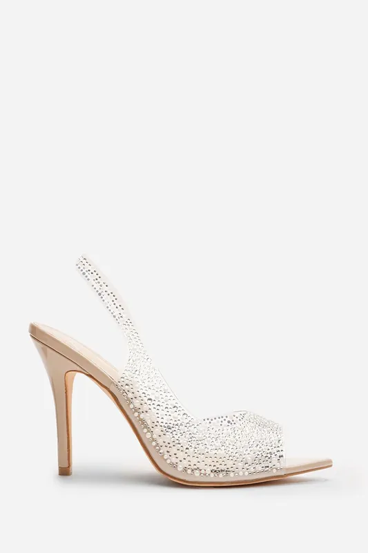 Oriel' Crystal Embellished Heeled Sandals - Where's That From