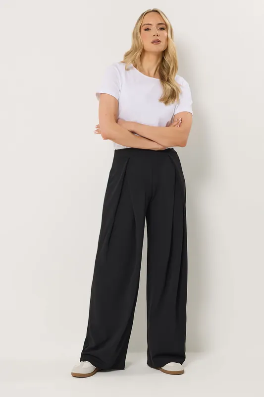 Tall Pleat Front Wide Leg Trousers - Long Tall Sally