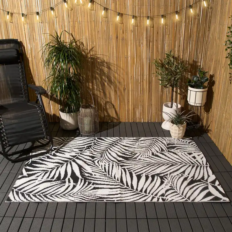 Outdoor Rug Garden Geometric Round Waterproof Area Mat - OHS