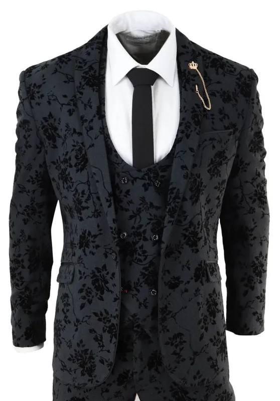 3 Piece Paisley Velvet Dinner Suit - Infinity Leather