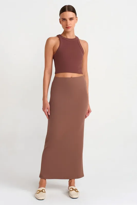 High-Waist Maxi Pencil Skirt