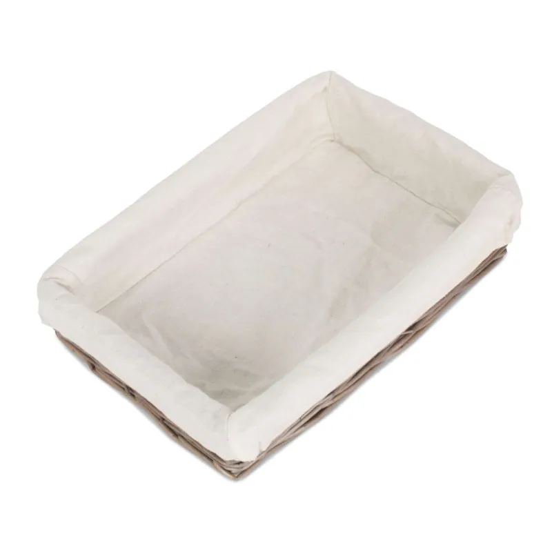 Cotton Lined Antique Wash Straight Sided Tray - Red Hamper