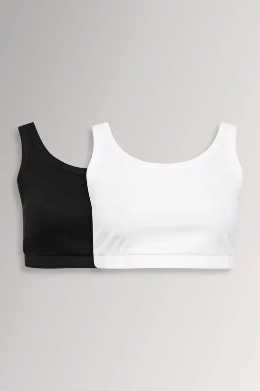 2 Pack Ribbed Crop Tops - Yours