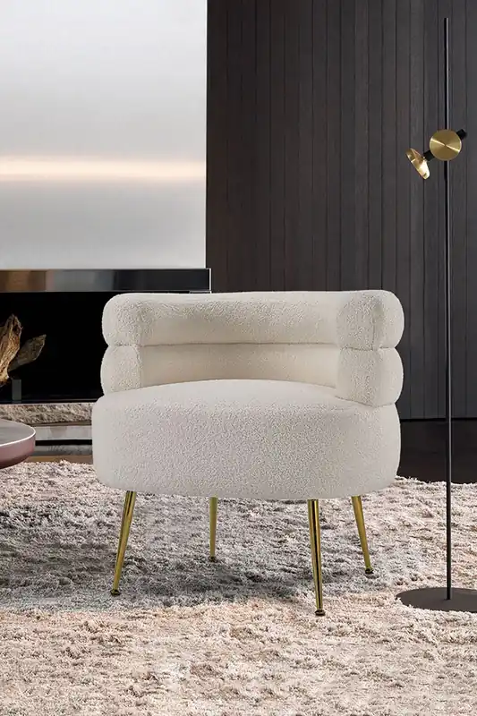 Sherpa White Sofa Chair for livingroom - Living and Home