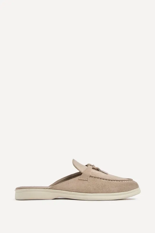 Alix Mocha Faux Suede Slip On Mules - Linzi