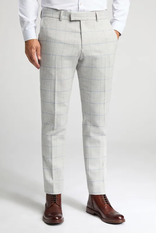 Slim Fit Check Tweed Trousers - Antique Rogue