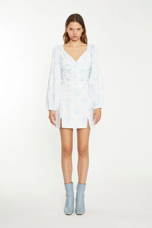 Front Split Button Down Mini Skirt - Shnoo