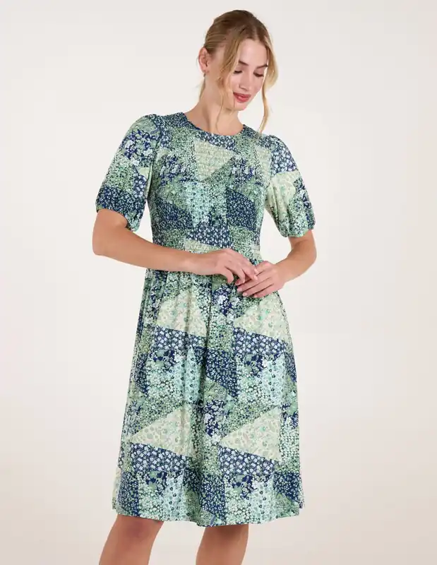 Shirred Bust Mini Dress - Blue Vanilla