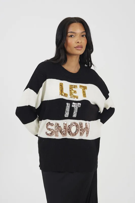 Crew Neck Sequin Christmas Jumper - Brave Soul