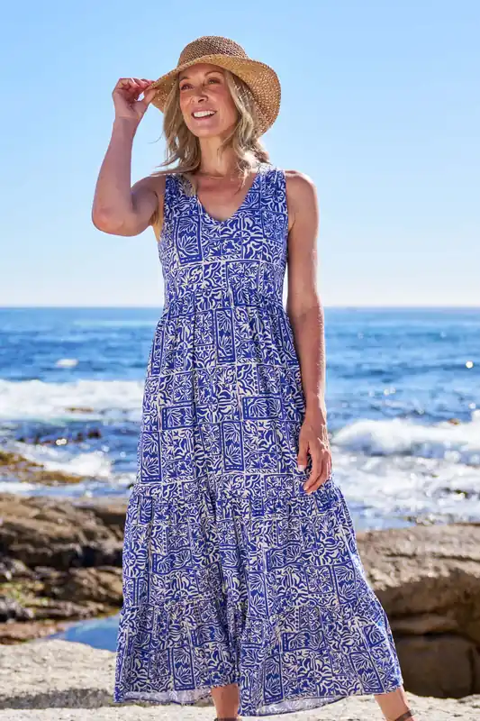 Kyoto' Lightweight Stretchy Casual Comfortable Sleeveless Maxi Dress - Mountain Warehouse