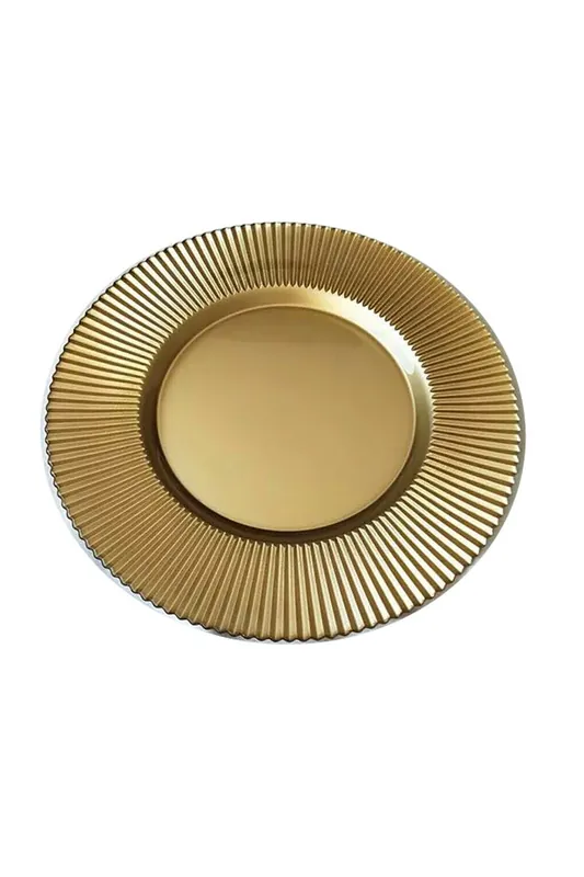 33cm Charger Plates with Ribbed Edge for Dinner Table Decoration - Neel Blue