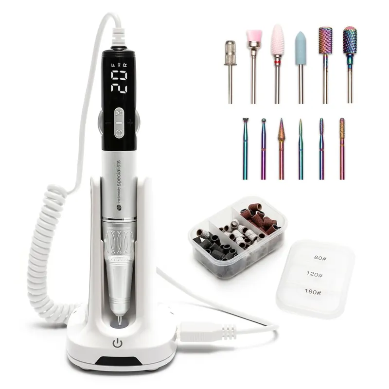 Salon Pro Electric Nail File with Ceramic & Tungsten Nail Bit Set - Rio