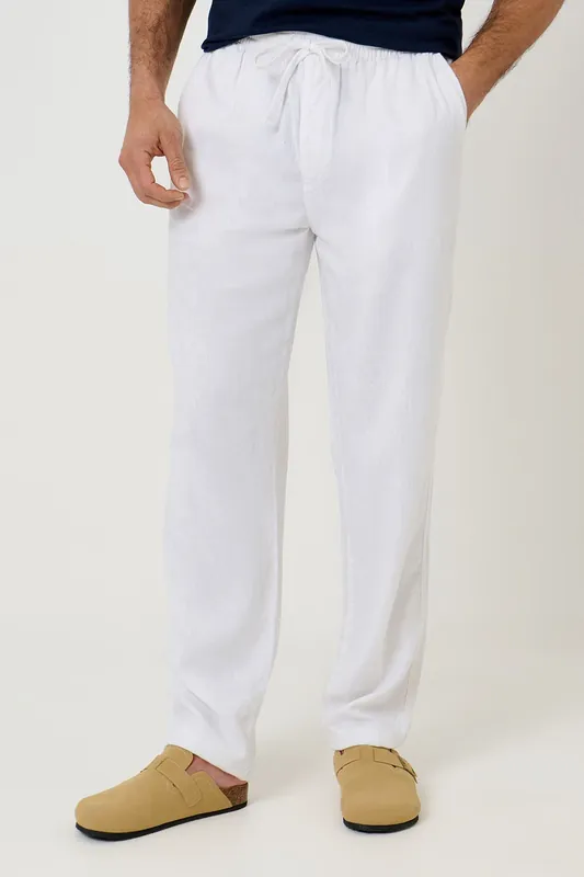Fellow' Linen Blend Drawcord Trousers - Threadbare