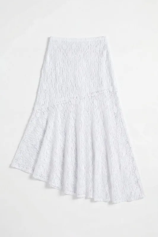 Asymmetrical Lace Midi Skirt - Hiccup