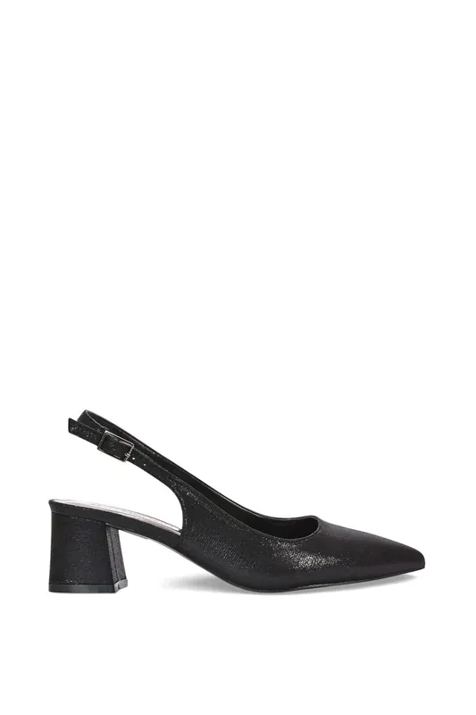 Virelai' Shimmer Low Block Heels With Slingback - XY London