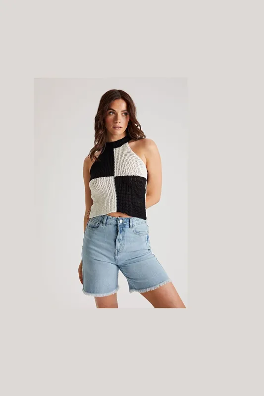 Checker Knit Racer Vest - Urban Bliss