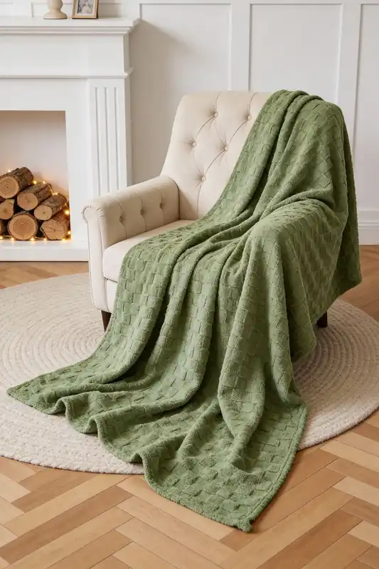 Reversible Soft Checkered Throw Blanket - Living and Home
